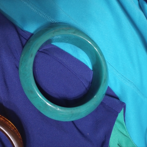 Turquoise Blue/Green Bangle Bracelet 6.5-7" - Picture 3 of 4